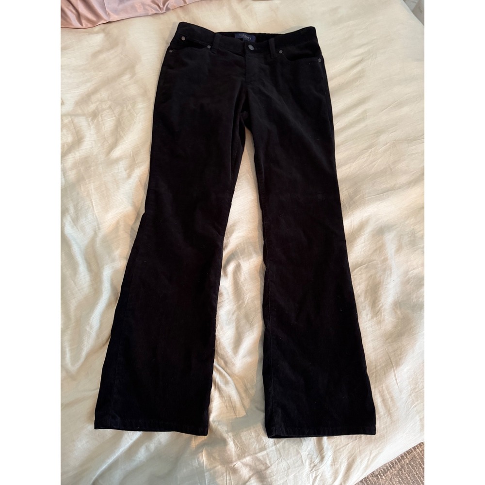 Talbots Curvy Petite‎ Black Corduroy Bootcut Flare Pants Women's Size 6P
